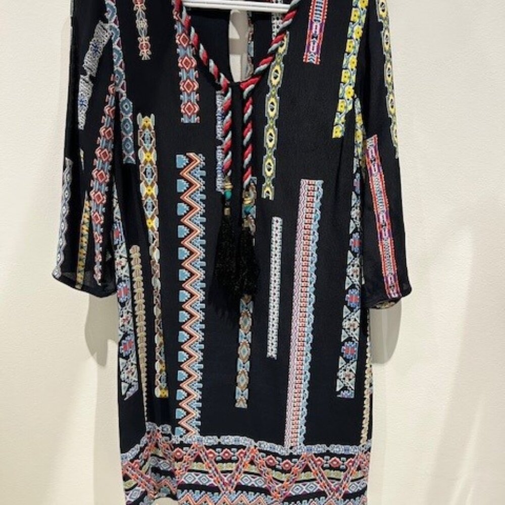Ladies Derhy Navy Print Tunic - Size L